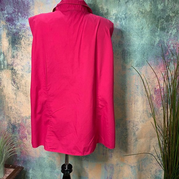 📌Basic Editions Hot Pink Sleeveless Blouse - Picture 2 of 8